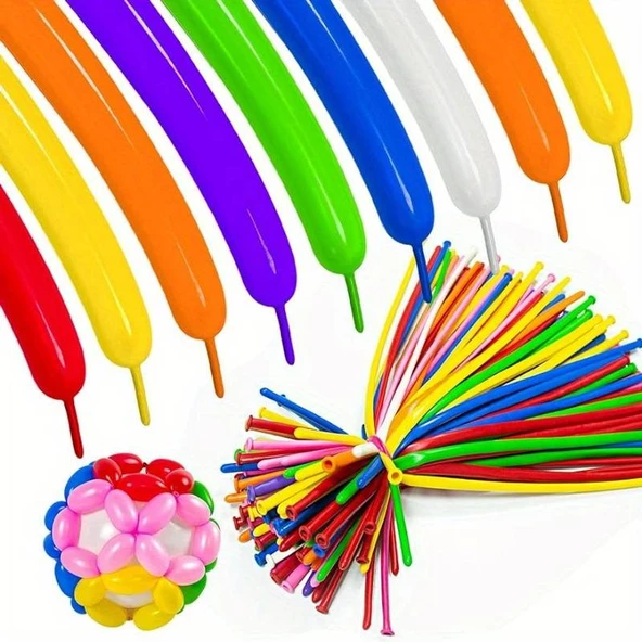 25 PCS SAUSAGE BALLOON MIXED COLOR İTALYAN MALI VIP 25 ADET SOSİS BALON KARIŞIK RENKLİ SOSİS BALON - 2