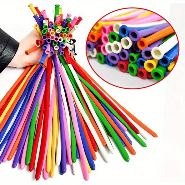 25 PCS SAUSAGE BALLOON MIXED COLOR İTALYAN MALI VIP 25 ADET SOSİS BALON KARIŞIK RENKLİ SOSİS BALON - 3