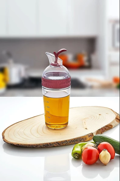 Fresh Ölçülü Akrilik Yağlık Sirkelik Sosluk 350 ML - Pembe - Resim 3