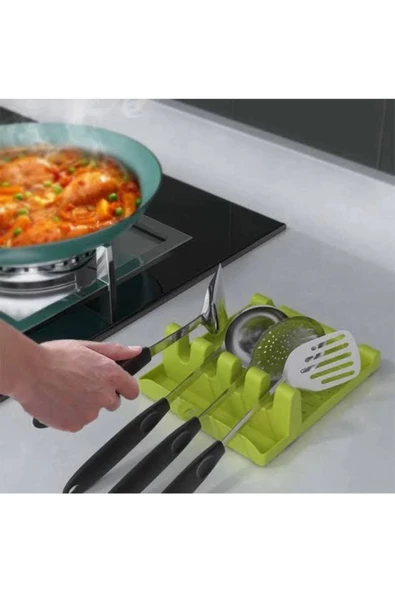 Çok Amaçlı Kaşık Altlığı Kepçe Altlığı Kapak Tutucu - 4