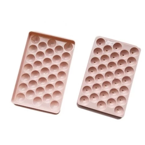 2 li Buz Kalıbı 33 Bölmeli Kristal Küre Buzluk - Mini Yuvarlak Buz Kalıbı - Resim 5