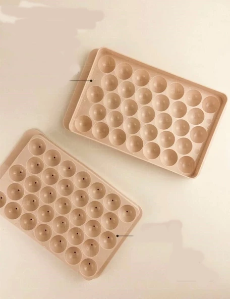 2 li Buz Kalıbı 33 Bölmeli Kristal Küre Buzluk - Mini Yuvarlak Buz Kalıbı ürün görseli