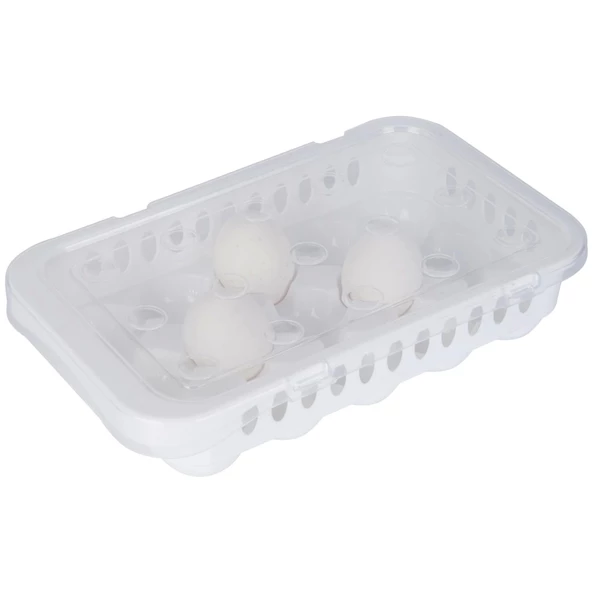 Hijyenik Yumurta Saklama Kabı 15 Bölmeli Kapaklı - 2