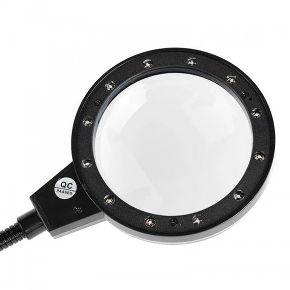 12 Led Clipslı Işıklı Büyüteç Işıklı Masa Lambası Çalışma Lambası TG-53-vice/(1395) 402 - Resim 3