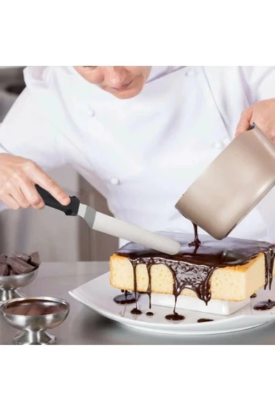 Eğik Pasta Sıvama Spatulası Metal 33 Cm - 3