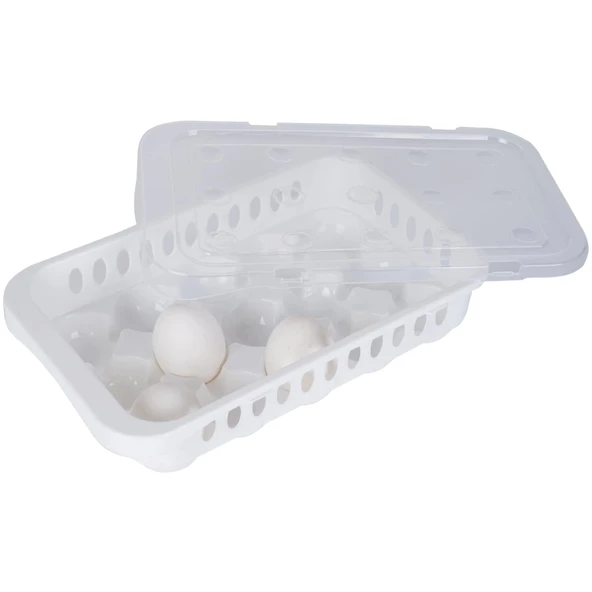 Hijyenik Yumurta Saklama Kabı 15 Bölmeli Kapaklı - 3