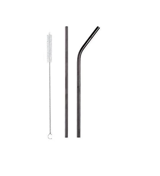 Metal Pipet - Paslanmaz Çevre Dostu Metal 2li Pipet Fırça Seti - 3
