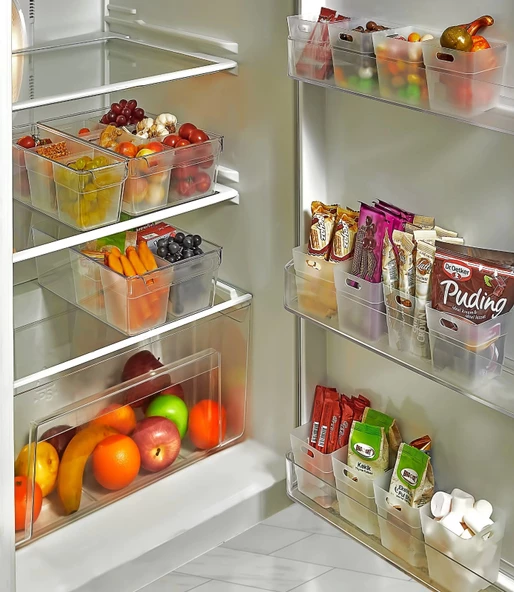 6 lı Buzdolabı İçi Mini Düzenleyici Kutu Organizer - Buzdolabı Kapak Düzenleyici - Resim 2