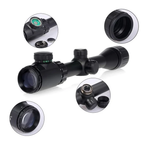 3-9X32Aoeg Çift Işık Kırmızı Yeşil Kaynaklı Dürbün - 4