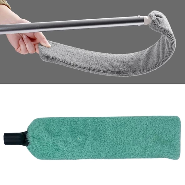 Saplı Mikrofiber Başlıklı Girintili Yüzey Temizleme Mopu Toz Alma Fırçası - 2