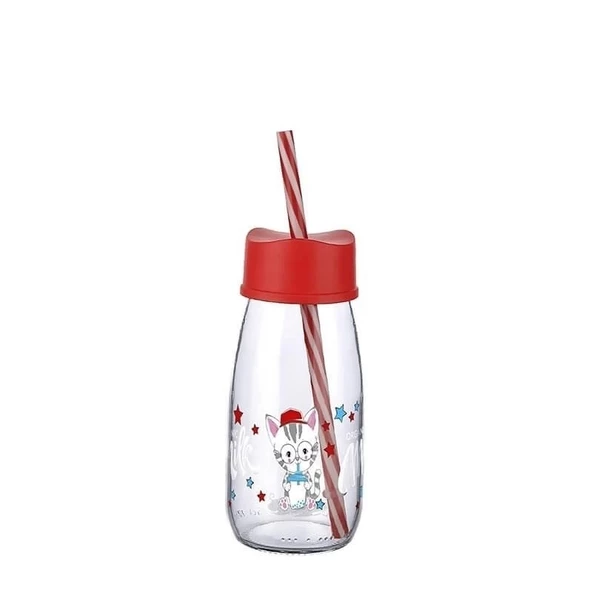Pipetli Su Ve Süt Şişesi Cam 250 ML - Kırmızı - 5