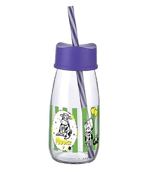Pipetli Su Ve Süt Şişesi Cam 250 ML - Mor - 4