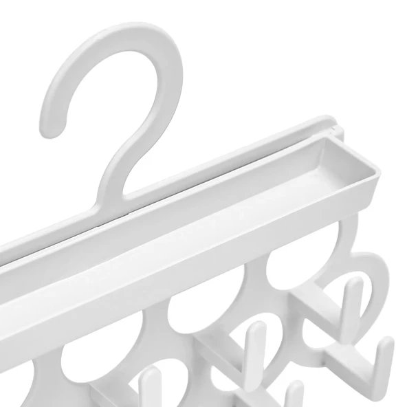 Kravat ve Şal Askısı - Takı ve Aksesuar Düzenleyici Askı - Beyaz - Resim 3