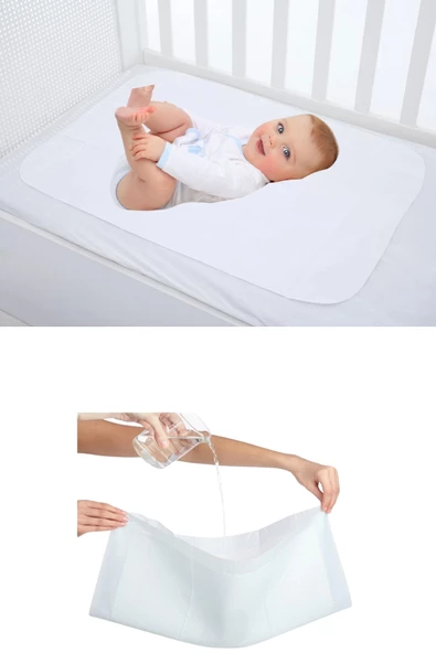 Yatağı Koruyan Su Sıvı Çiş Geçirmez İnce Alt Açma Bezi Uzun Ömürlü 90*60 CM 5'Li - 4
