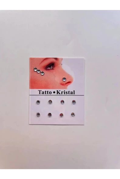 Yüz Taşı Kristal - Burun, Vücut Taşı, Tattoo Makyaj Taşı, Yapışkanlı, 12 Adet - Resim 2