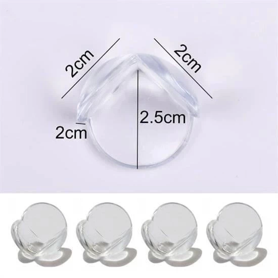 Bebek Çocuk Yumuşak ve Esnek Dairesel Şeffaf Yapışkanlı Güvenlik Köşe Koruyucu (4 Adet) - 5