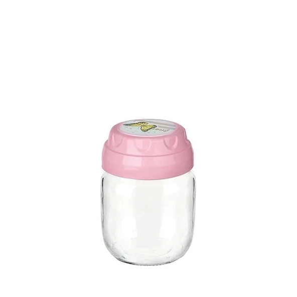 Vintage  Dekoratif  Desenli Cam Kavanoz 425ml - 14,3 oz - 2