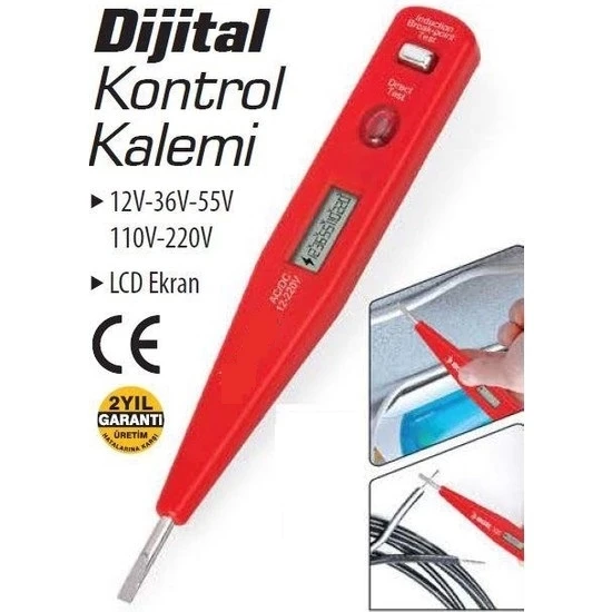 Profesyonel Dijital Kontrol Kalemi Tornavida Voltaj Ölçer - Resim 3