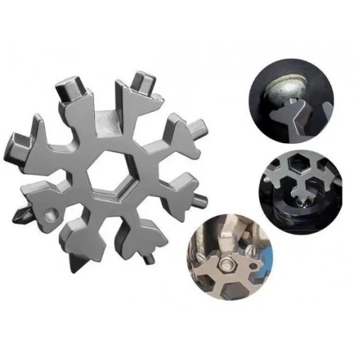 Çok Amaçlı Kar Tanesi Açacak Tornavida Anahtarlık Alyan - Resim 2