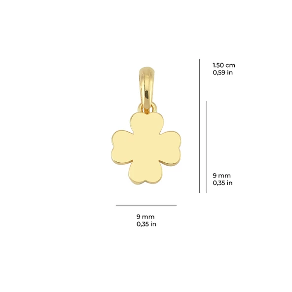 14 Ayar Altın Yonca Kolye Ucu 0,67 gr - 2