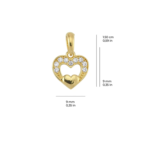 14 Ayar Altın Kalp Kolye Ucu 0,75 gr - 2