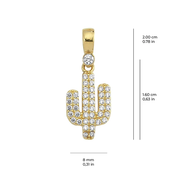 14 Ayar Kaktüs Altın Kolye Ucu 0,93 gr - 2