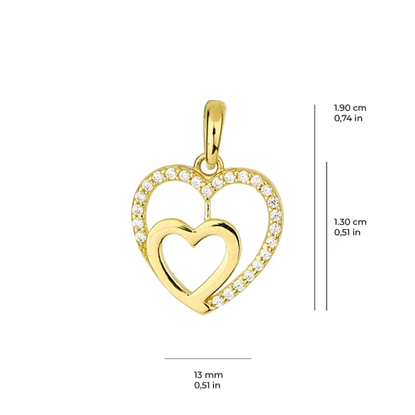 14 Ayar Altın Kalp Kolye Ucu 0,94 gr - 2