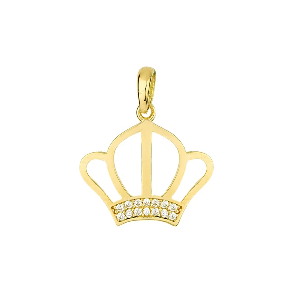 14 Ayar Altın Taç Kolye Ucu 0,81 gr ürün görseli 1