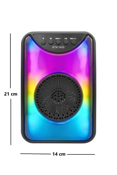 Polygold KTX1433 Rgb Işıklı Radyolu  4'' Bluetooth Hoparlör - 4