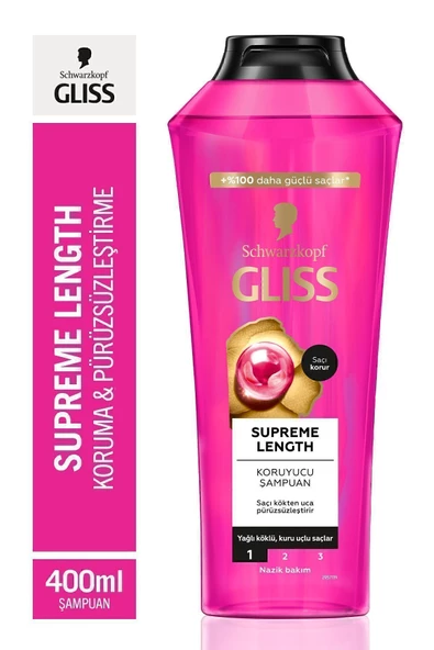 Gliss Supreme Length Şampuan 400 Ml X 6 - Resim 2