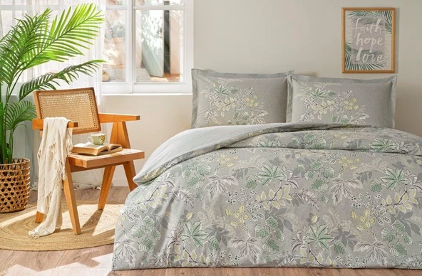 Özdilek Nevresim Takımı Ranforce Çift Kişilik Yesıl Green Leaf