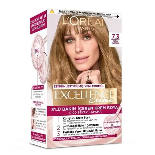 Loreal Excellence Creme Saç Boyası 7.3 Altın Kumral