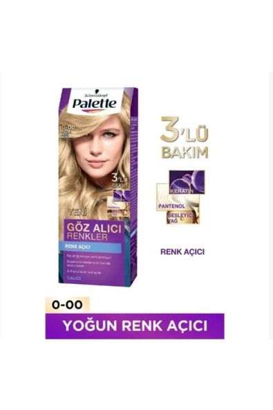 Palette Göz Alıcı Renkler Krem Saç Boyası 0-00 Yoğun Renk Açıcı