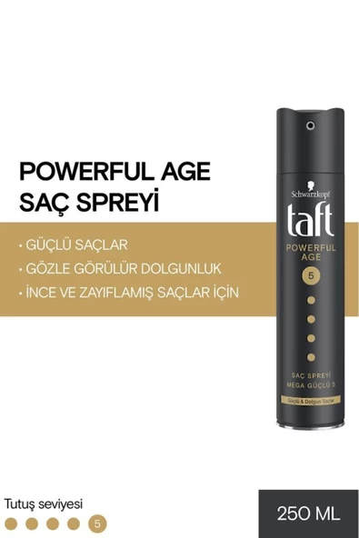 Taft Powerful Age İnce ve Zayıflamış Saçlar İçin Sprey 2 x 250 ML - 2