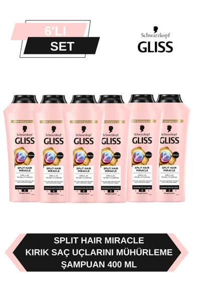 GLİSS ŞAMPUAN 400 ML SPLİT HAİR MİRACLE 6 ADET