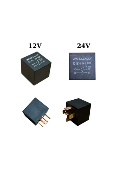 Coolman 5 Ayak 80 Amper Güç Rölesi (12-24V)