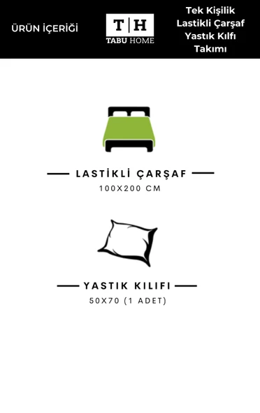 Tabu Home İpliği Boyalı Gri Tek Kişilik Lastikli Çarşaf