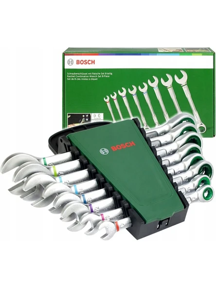Bosch Cırcırlı Kombine Anahtar Seti 8 Parça 1/4 Inç 1600A027PS