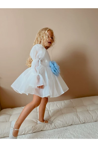 Rose Şifon Kız Çocuk Parti Elbisesi - 6