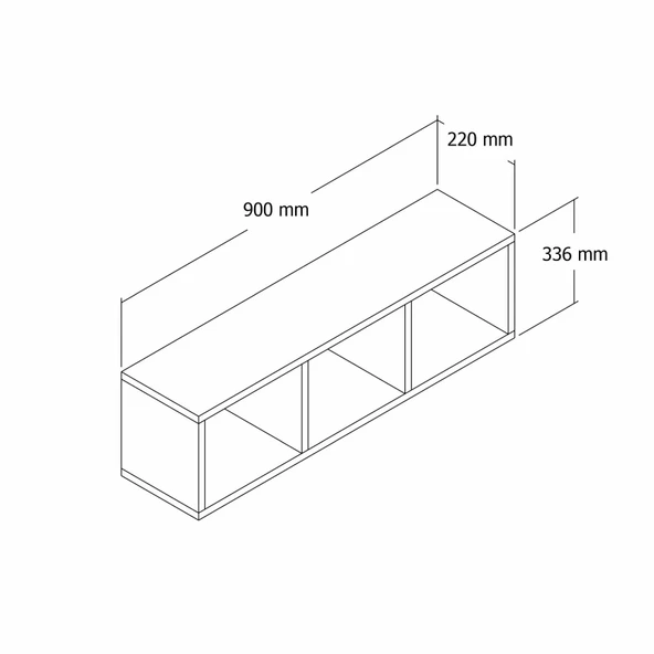 Roewood Duvar Rafı Kitaplık - 4