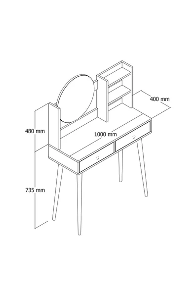 Roewood Efsane Makyaj Masası Ahşap - 5
