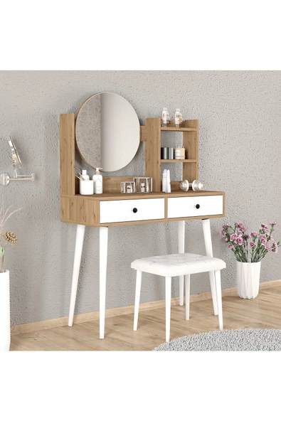 Roewood Efsane Makyaj Masası Ahşap Tabure Takım - 4