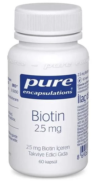 Pure Encapsulations Biotin 2.5 mg 60 Kapsül