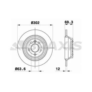 ARKA FREN DISK AYNASI VOLVO - V70 III D4 13- S80 II - 2.0 - 3.2 - 2.0TDI 08- XC70 06- - BRAXIS AE0598