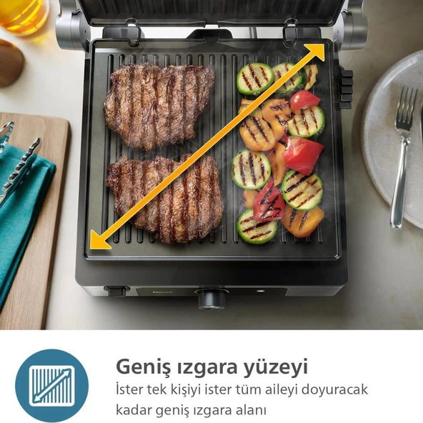 Philips HD6301/90 5000 Serisi Contact Grill 2200 W Izgara & Tost Makinesi - 4