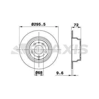 ARKA FREN DISK AYNASI HAVALI VOLVO 850 91-96 C70 97-05 S70 97-00 V70 97-00 XC70 97-02 - BRAXIS AD0986