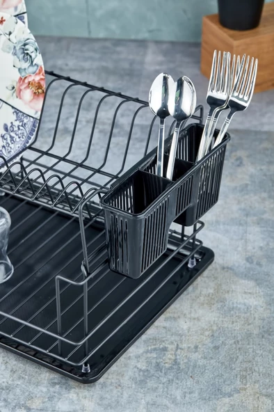 Cooker CKR2925 36x30 Cm 2 Katlı Metal Bulaşıklık - Siyah - 3