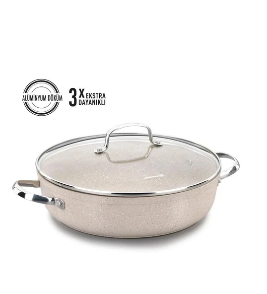 Korkmaz Granita 28x7.5 cm Kısa Tencere 4 Litre