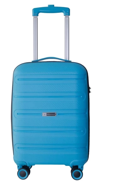 Vegmann Polipropilen (PP) Atlas Mavi Kabin Boy Valiz - Resim 2