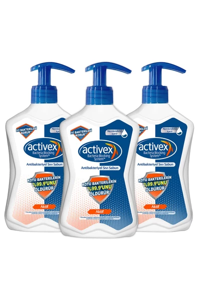 Activex Antibakteriyel Activex Sıvı Sabun Aktif 500 ml x 3 Adet